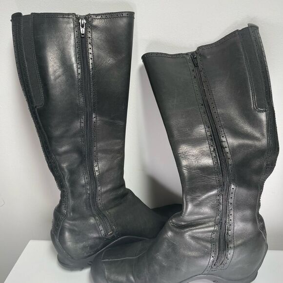 Merrell Black Leather Boots, Plaza Peak, 7.5 - Picture 6 of 13